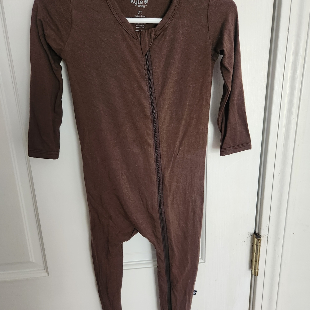 Kyte BABY Chocolate Brown Zip Footie One-Piece